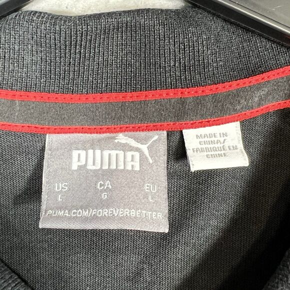 PUMA Ferrari SF Scuderia Street 1/4 Zip Urban Black Polo Shirt Men's Size Large - Picture 9 of 11